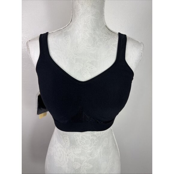True Kind Daily Comfort Wireless Shaper Bra Women's L Black NWT 0035 - Picture 2 of 11